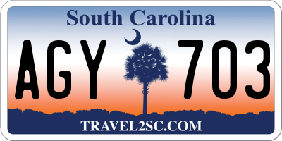 SC license plate AGY703