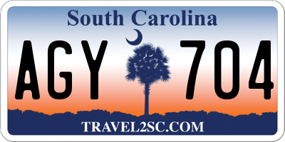 SC license plate AGY704