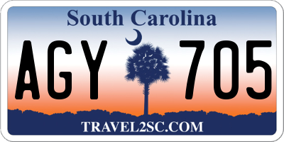 SC license plate AGY705