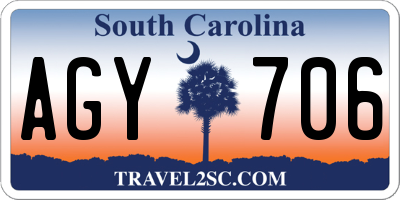 SC license plate AGY706