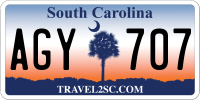 SC license plate AGY707
