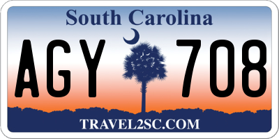 SC license plate AGY708