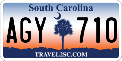 SC license plate AGY710