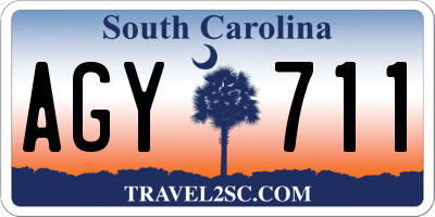SC license plate AGY711