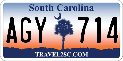 SC license plate AGY714
