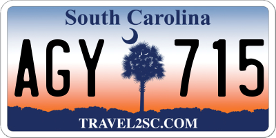 SC license plate AGY715