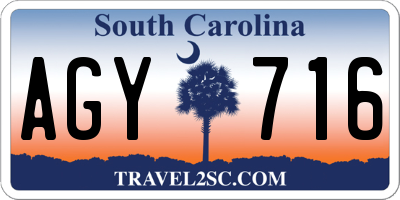 SC license plate AGY716