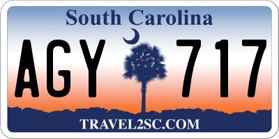 SC license plate AGY717