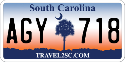 SC license plate AGY718