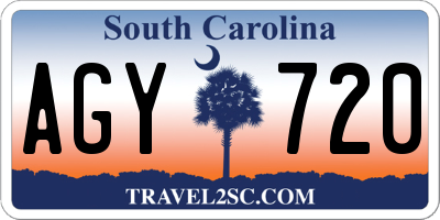 SC license plate AGY720