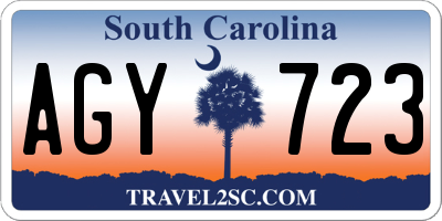 SC license plate AGY723