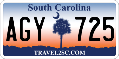 SC license plate AGY725