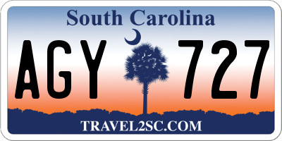 SC license plate AGY727