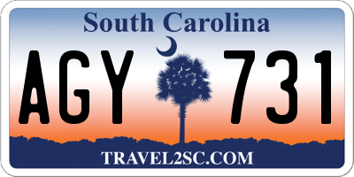 SC license plate AGY731