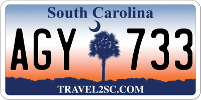 SC license plate AGY733