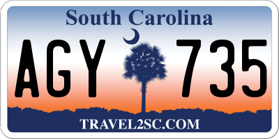 SC license plate AGY735