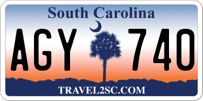 SC license plate AGY740