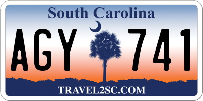 SC license plate AGY741