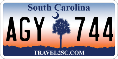 SC license plate AGY744