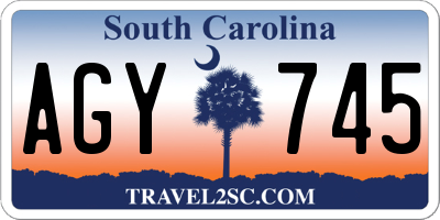 SC license plate AGY745