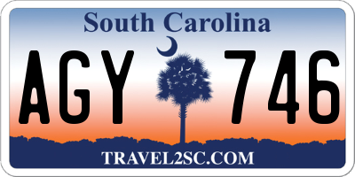 SC license plate AGY746