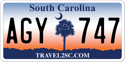 SC license plate AGY747