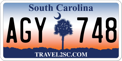 SC license plate AGY748
