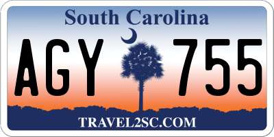 SC license plate AGY755