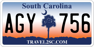 SC license plate AGY756