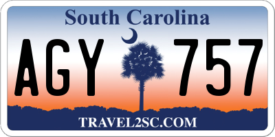 SC license plate AGY757