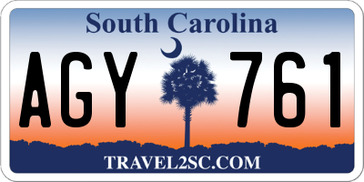 SC license plate AGY761