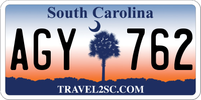SC license plate AGY762