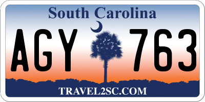 SC license plate AGY763