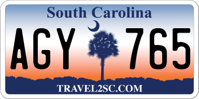 SC license plate AGY765