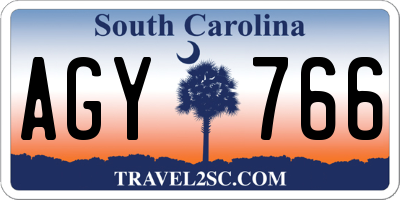 SC license plate AGY766
