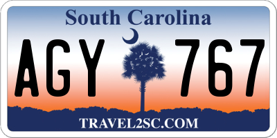 SC license plate AGY767