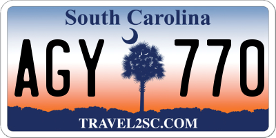 SC license plate AGY770