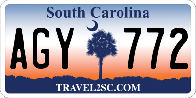 SC license plate AGY772
