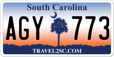SC license plate AGY773