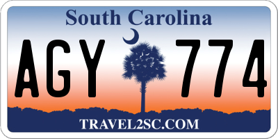 SC license plate AGY774
