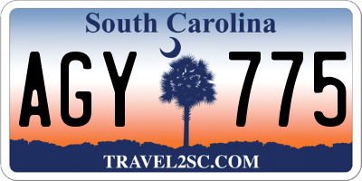 SC license plate AGY775