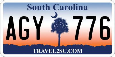 SC license plate AGY776
