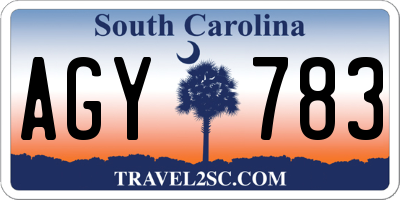 SC license plate AGY783