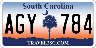 SC license plate AGY784