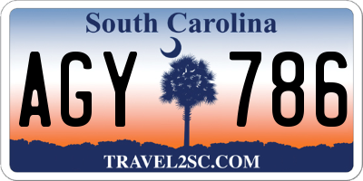 SC license plate AGY786