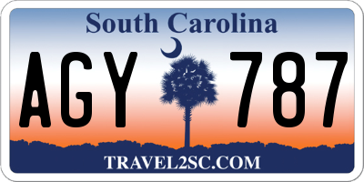 SC license plate AGY787