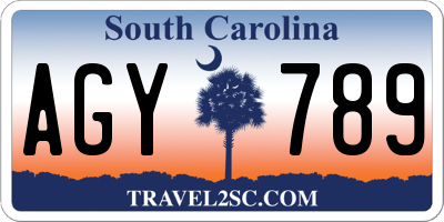 SC license plate AGY789