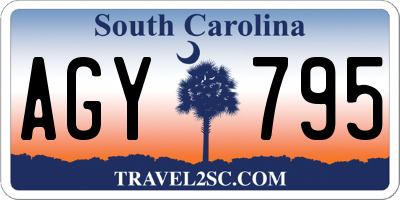 SC license plate AGY795