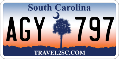 SC license plate AGY797