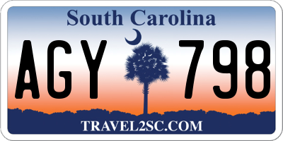 SC license plate AGY798